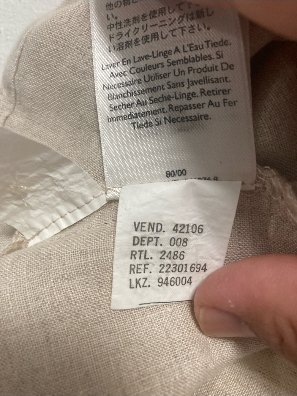Eddie Bauer Vintage Linen Blend Short Sleeve Button Up Shirt Beige Size L Women' - Picture 10 of 16